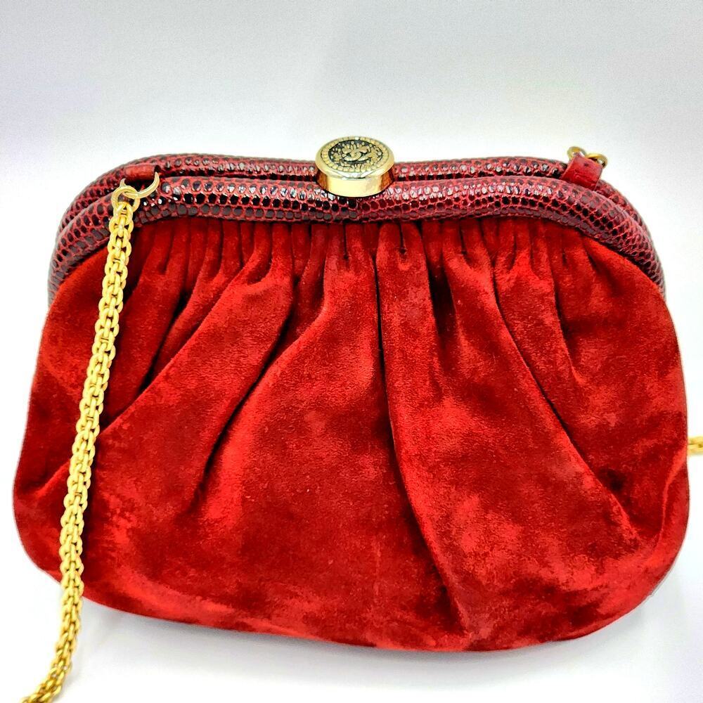 Rare Vintage 1980s CHANEL Suede Frame Bag by Karl Lagerfeld - Picture 15 of 17